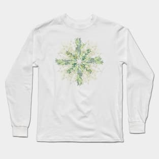 Mandala of Rosemary plant, herbal talisman Long Sleeve T-Shirt